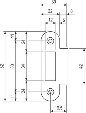 AGB B010000903 Відповідна планка до механізму з рівним відбійником латунь (2832) 2832 фото