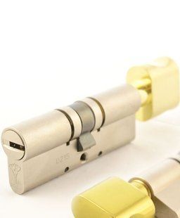 Циліндр MUL-T-LOCK MT5+ XP 90 мм (40x50T) Ключ-Тумблер 5KEY CAM30 Нікель сатин / Латунь полірованнаяM MTL7000020947 фото