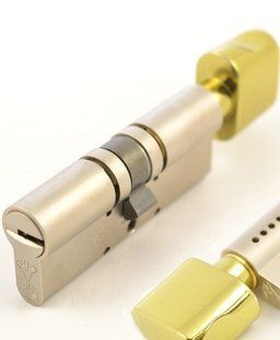Циліндр MUL-T-LOCK MT5+ MOD 95 мм (35x60T) Ключ-Тумблер 5KEY CAM30 Нікель сатин / Латунь полірована MTL7000016656 фото