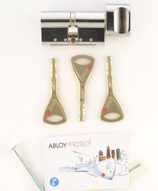 Циліндр ABLOY PROTEC2 MOD 87 мм (51x36T) Ключ-Тумблер 3KEY CY323 CAM30 Хром полірований / Хром полірований ABL7000002855 фото