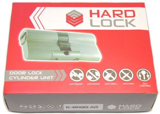 Дверной цилиндр HardLock K-серия 80мм (35х45Т) Сатин (ключ-тумблер) HL409 фото