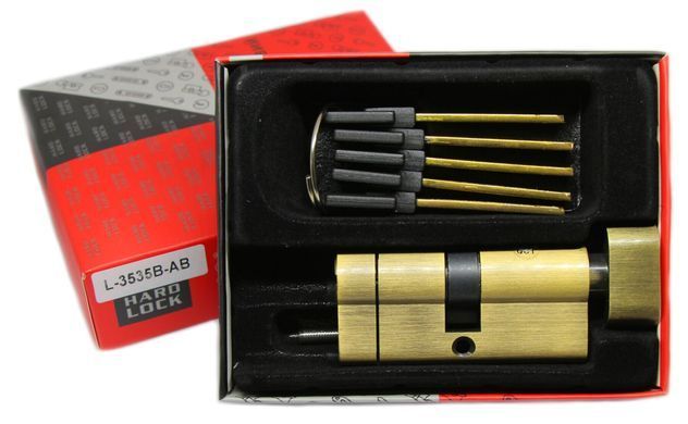 Дверний циліндр HardLock L-series 90мм (45х45Т)) Бронза (ключ-тумблер) tsmhlktb-90-45x45t фото