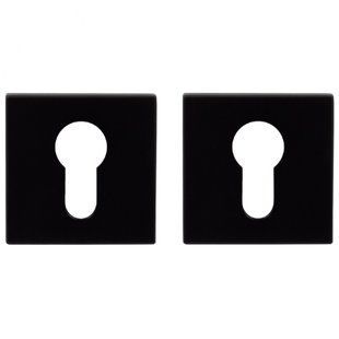 Дверная накладка под цилиндр RDA, матовый черный, (розетта 6 мм) (58404) 58404 фото
