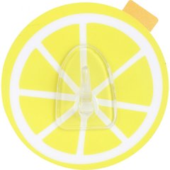 Крючок пластиковый Arino, Лимон одинарный, силиконовая основа, желтый (57539) 57539 фото