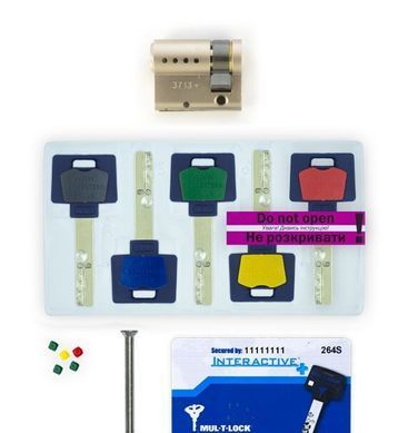 Циліндр MUL-T-LOCK INTERACTIVE+ XP 64,5 мм (55x9,5) Односторонній ключ 3in1 3KEY+1KEY+1KEY CAM30 Нікель сатин MTL7000010713 фото