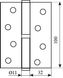 Завіса дверна Fuxia 100 * 2,5 (1 підшипник, сталь) полірована латунь (ліва) (12538)