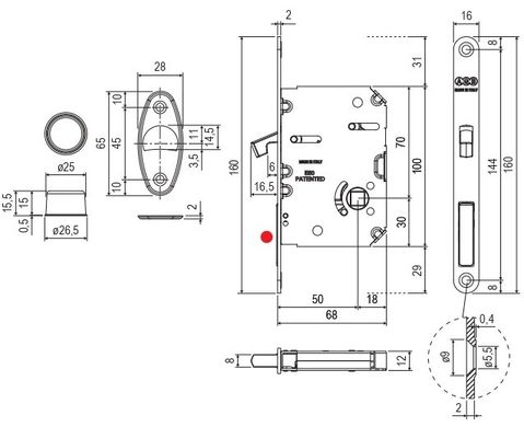 Механізм для розсувних дверей AGB Scivolla Tre CLASS B0898150FM під WC, білий матовий 61373 фото