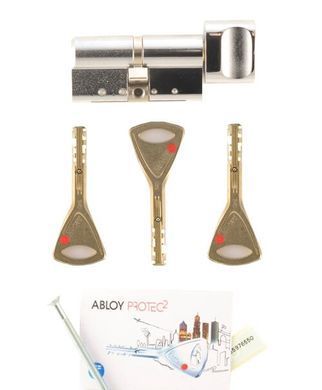 Циліндр ABLOY PROTEC2 HARD MOD 98 мм (42Hx56T) Ключ-Тумблер 3KEY CY333 CAM30 Хром полірований / Хром полірований ABL7000003092 фото