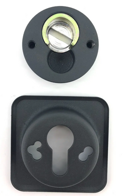 Броненакладка Protect 18mm з кільцем (без відповідної частини), квадратна, BLACK чорна 51117 фото