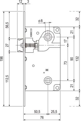 AGB B010135003 Механізм WC для міжкімнатних дверей латунь (432) 432 фото