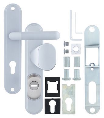 Фурнітура захисна ROSTEX DECOR R fix-mov DIN PLATE 72мм Хром_сатин 23мм 40-45мм 4клас Ovalne/Baryt CR_SAT Комплект RST-4042547403 фото